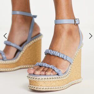 ASOS DESIGN Tulum strappy wedges in blue